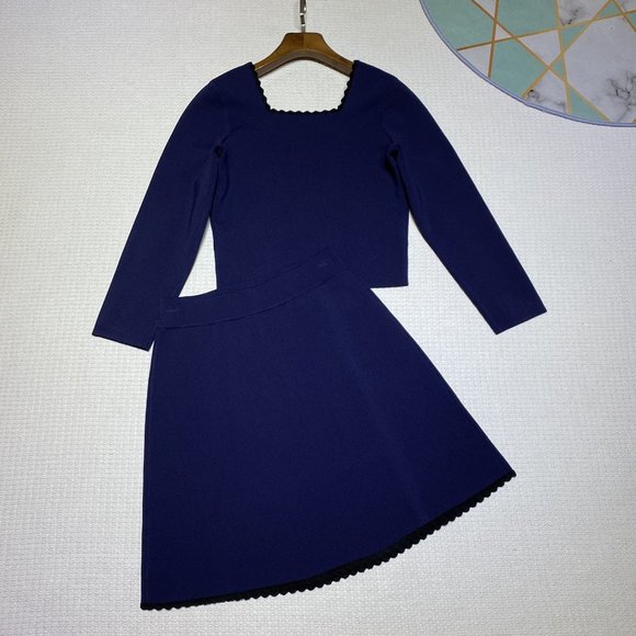 Sandro's new knitted small square collar color matching suit - Picture 2 of 9